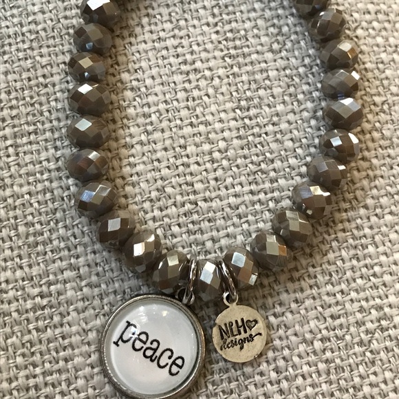 Never Lose Hope Jewelry - NLH Inspirational Pyrite Stretch Charm Bracelet